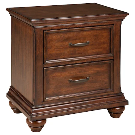 Transitional Night Stand with 2 Drawers